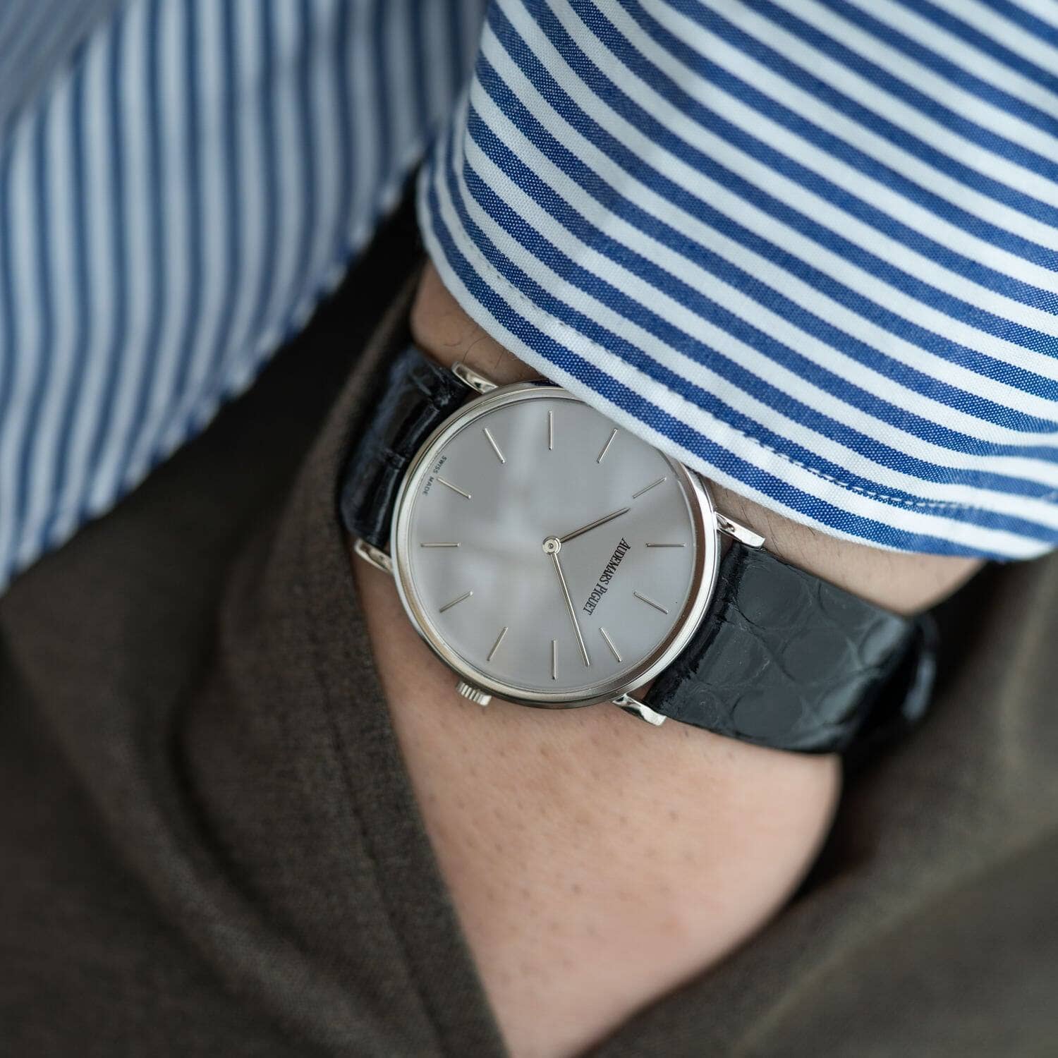 オーデマ ピゲ エクストラフラット WG シルバーグレー文字盤