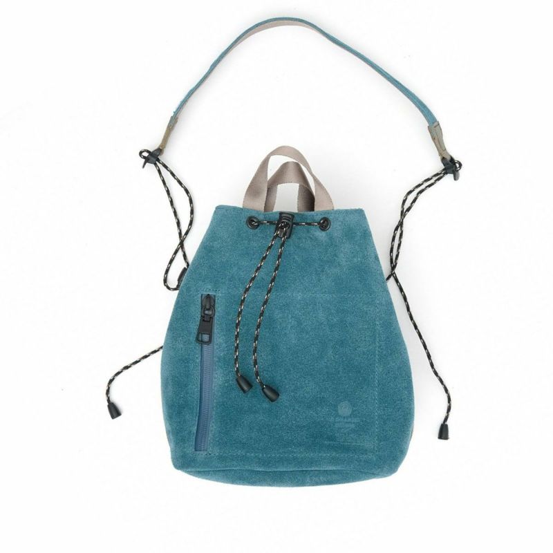 WATER PROOF SUEDE DRAWSTRING BAG/TURQUOISEウォータープルーフ