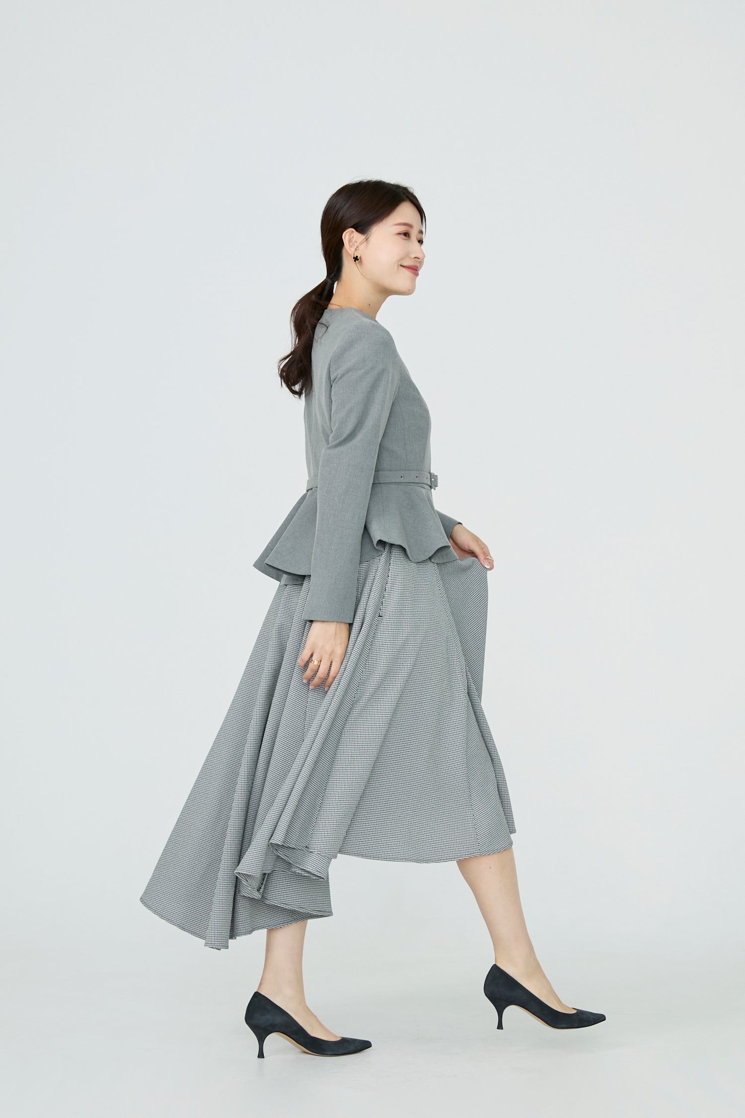 Noona peplum jacket(Gray) – Audire