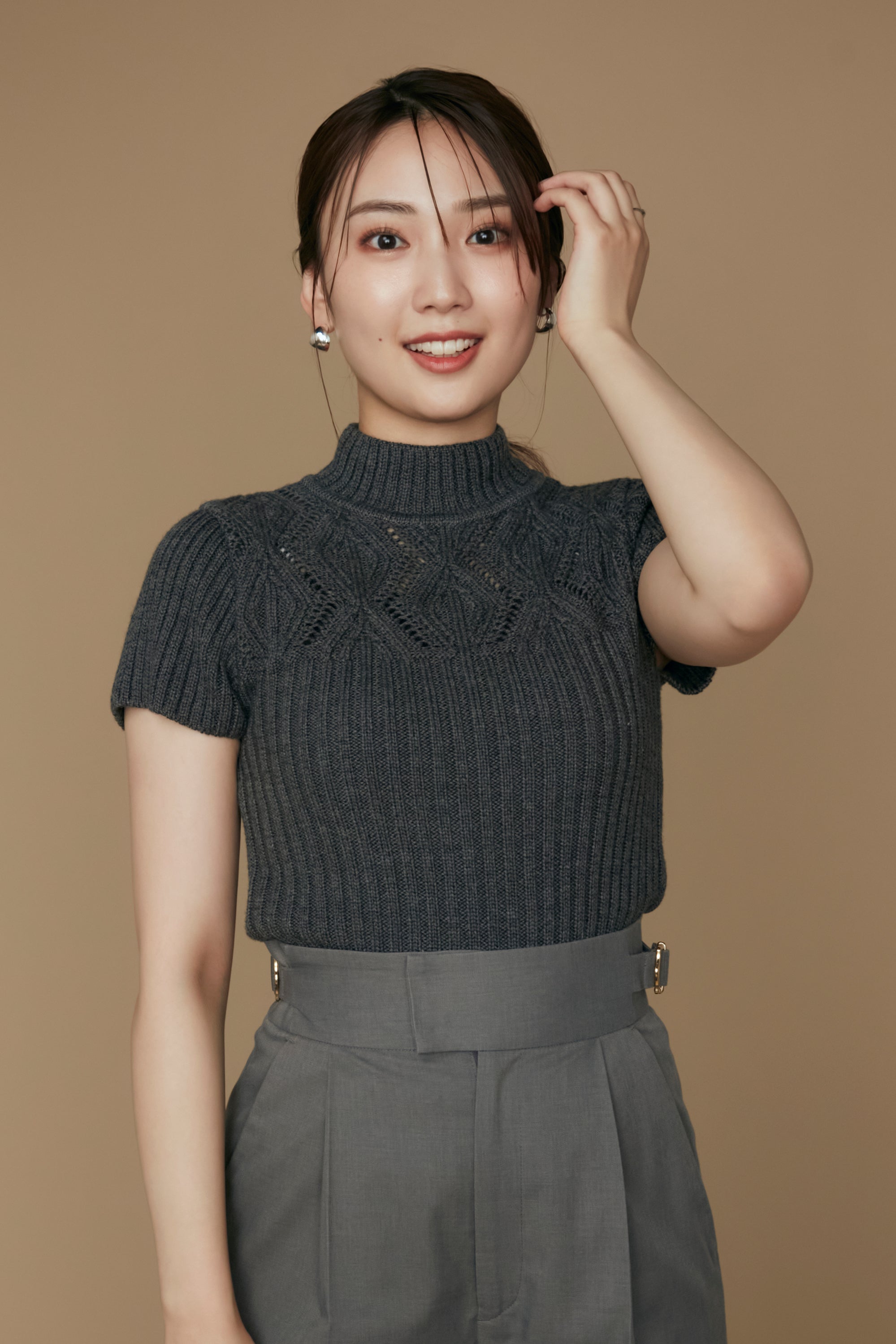 Diamond knit tops (Heather gray) – Audire