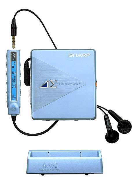 シャープ、1ビットデジタルアンプ採用ポータブルMDプレーヤー