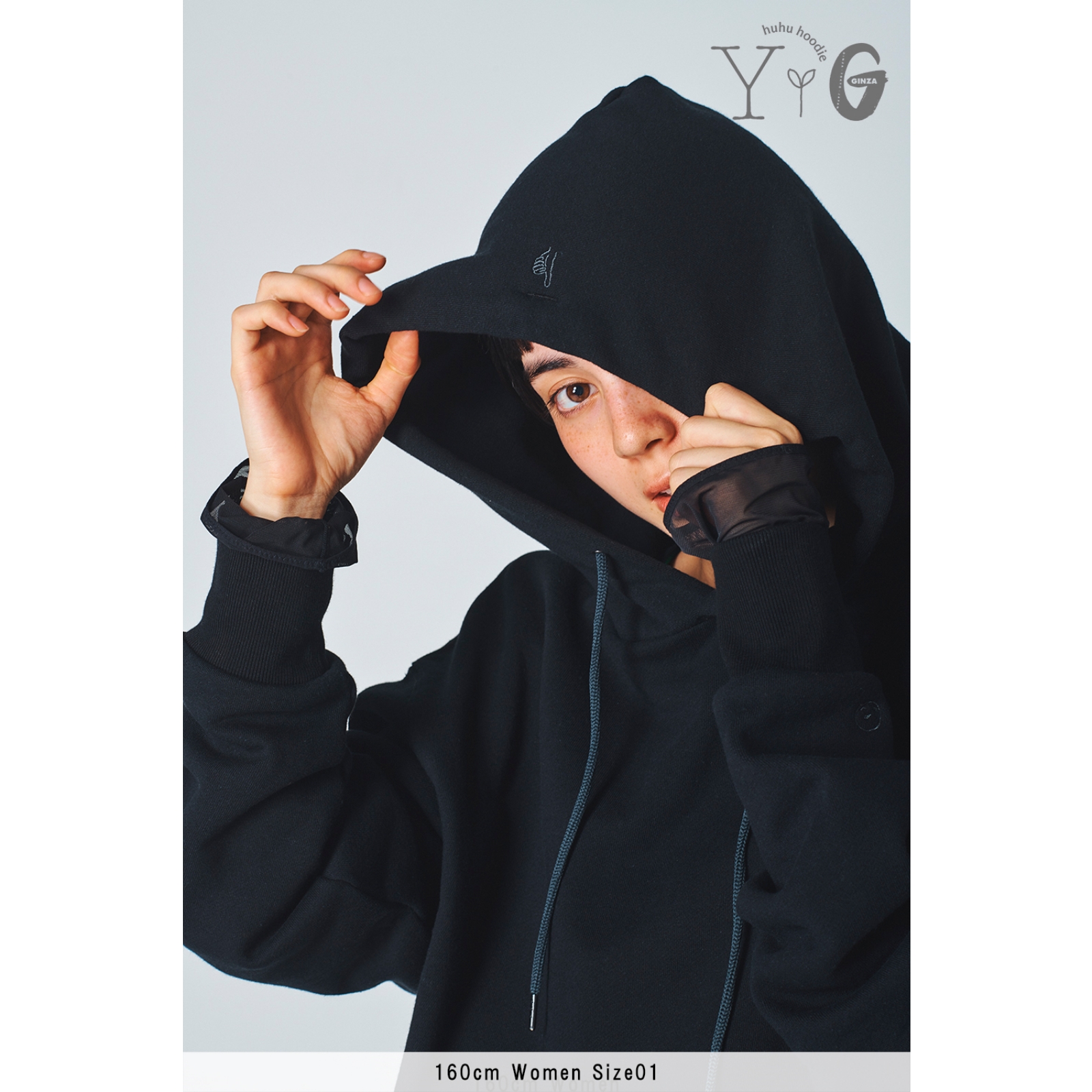 huhu フーディ〉BLACK | Yui Aragaki × Ginza huhu hoodie STORE
