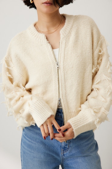 crie conforto】ポンポンジップニットカーディガン｜WOMEN｜254HAT70