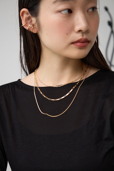 ステンレス3連ミックスチェーンネックレス｜WOMEN｜250HAB56-358K