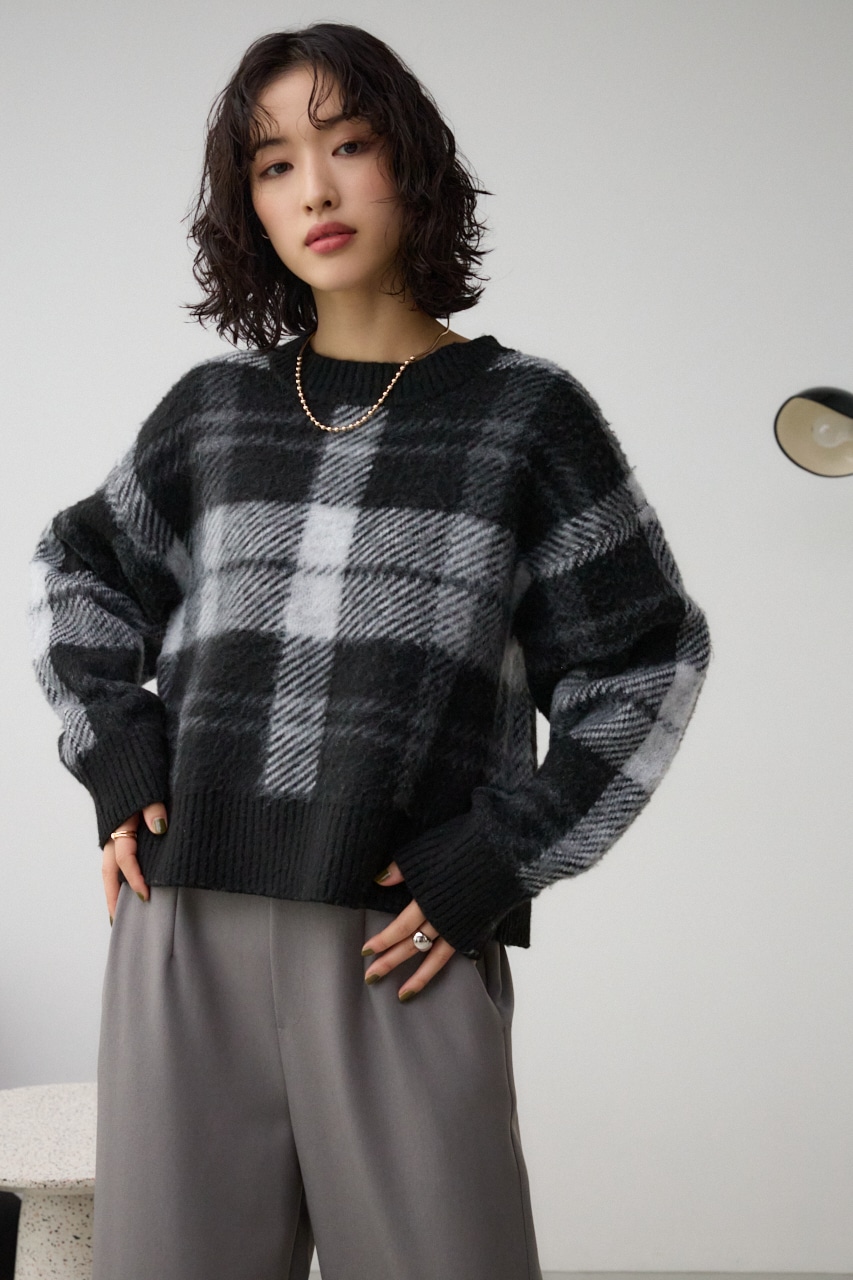 ビッグチェックニット｜WOMEN｜250HAB70-550I｜AZUL BY MOUSSY
