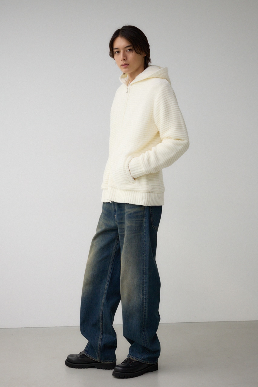 ガーターボアジップフーディーニット｜MEN｜251HAB70-400I｜AZUL BY