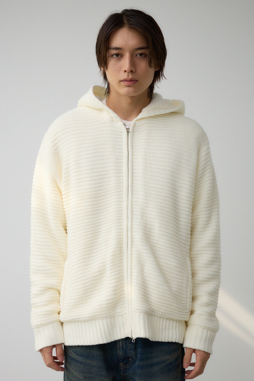 ガーターボアジップフーディーニット｜MEN｜251HAB70-400I｜AZUL BY