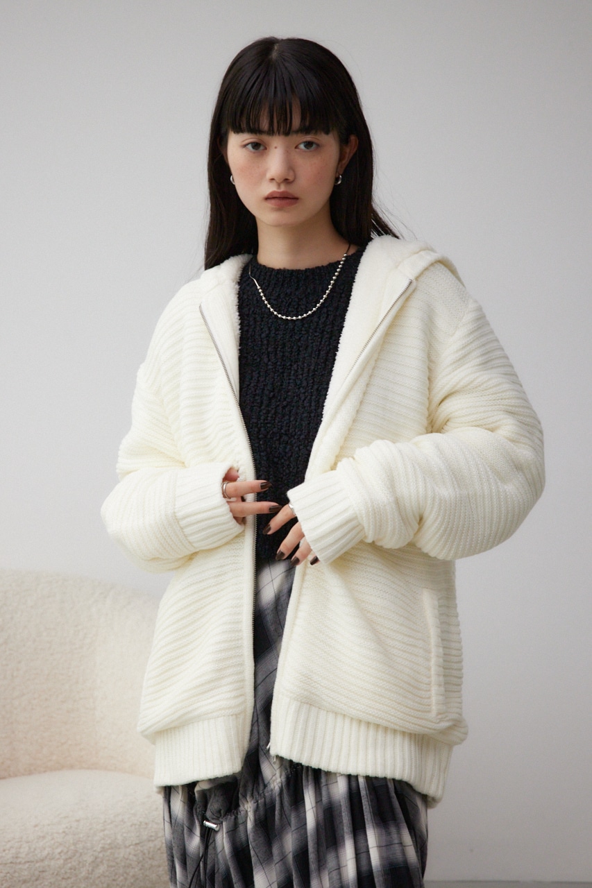 ガーターボアジップフーディーニット｜MEN｜251HAB70-400I｜AZUL BY