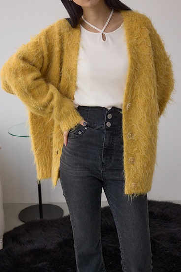 シャギー起毛ニットカーディガン｜WOMEN｜250IAB70-4711｜AZUL BY