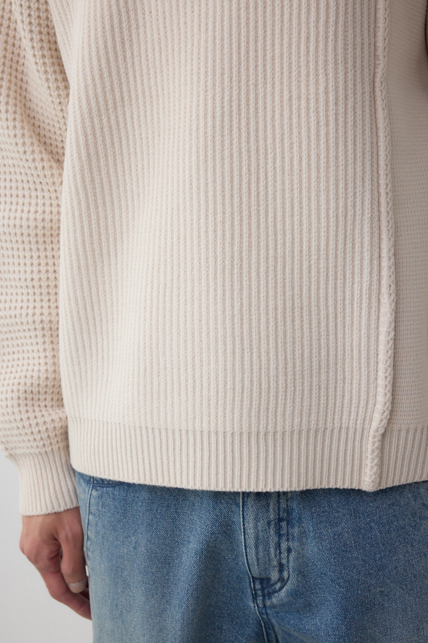 編地ミックスニットトップス｜MEN｜251JSB70-0031｜AZUL BY MOUSSY