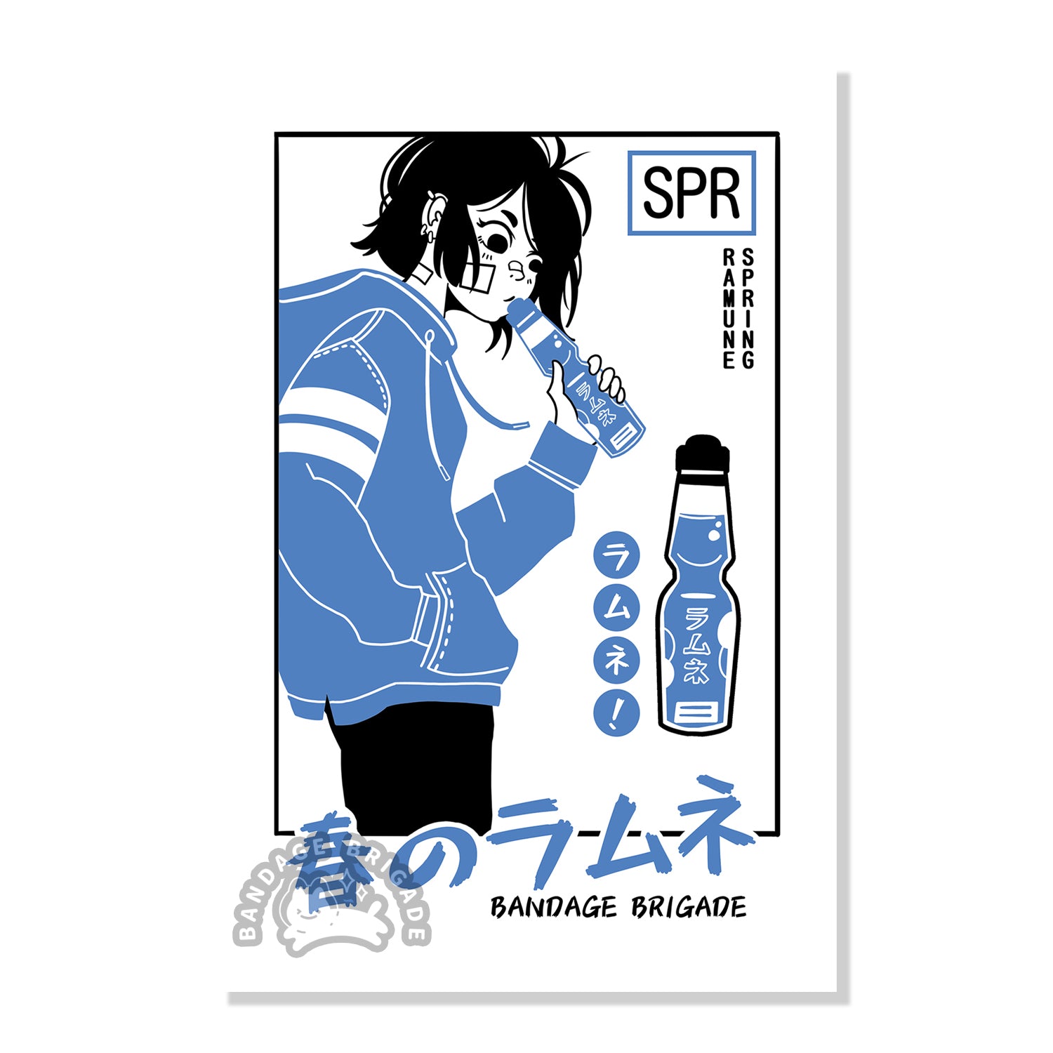 Ramune Girl Postcard – Bandage Brigade