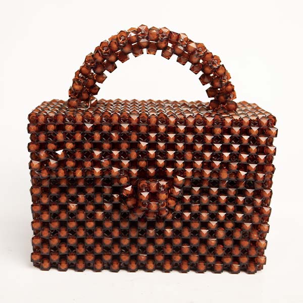 茶色のビーズの女性用バッグ | 手作りのアフリカのビーズバッグ