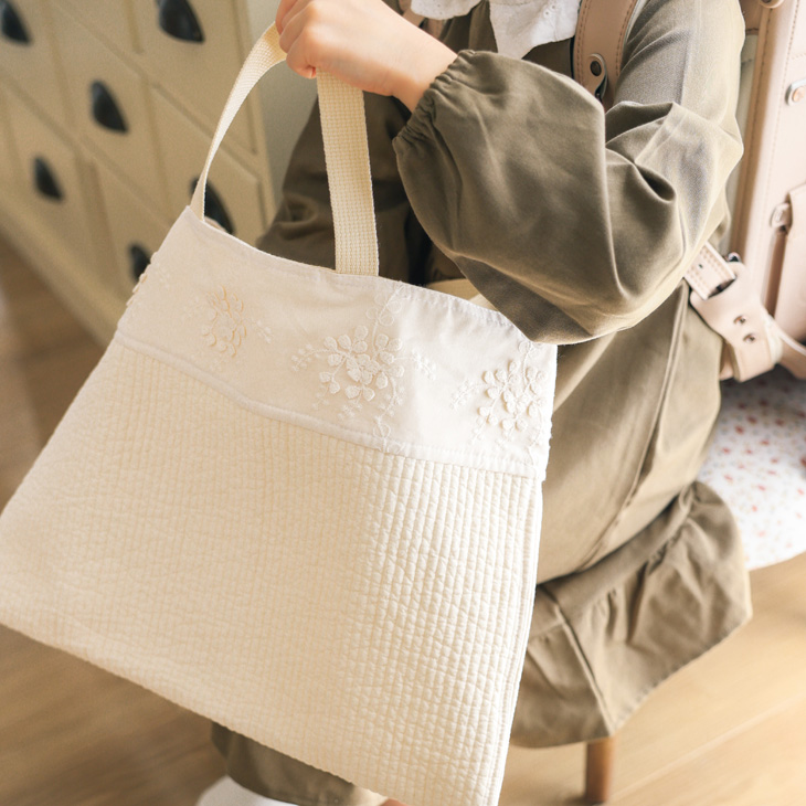 名入れ】入園・入学2点セット 2color フラワーエンブロイダリー 上履き