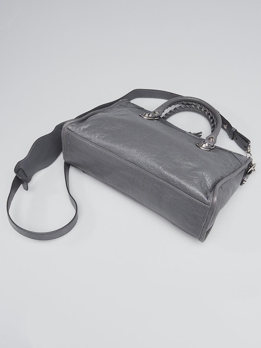 Balenciaga Gris Cendre Lambskin Leather Metallic Edge City S Bag