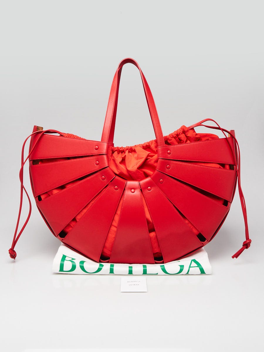 Bottega Veneta Chili Tomato Calfskin Leather Large Shell Bag