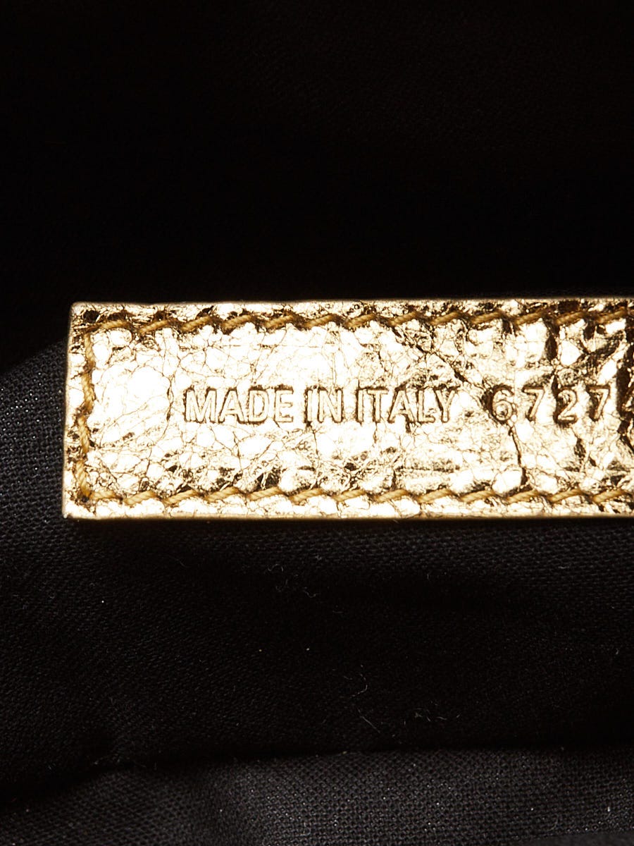 Balenciaga Gold Metallic Lambskin Leather Medium Le Cagole