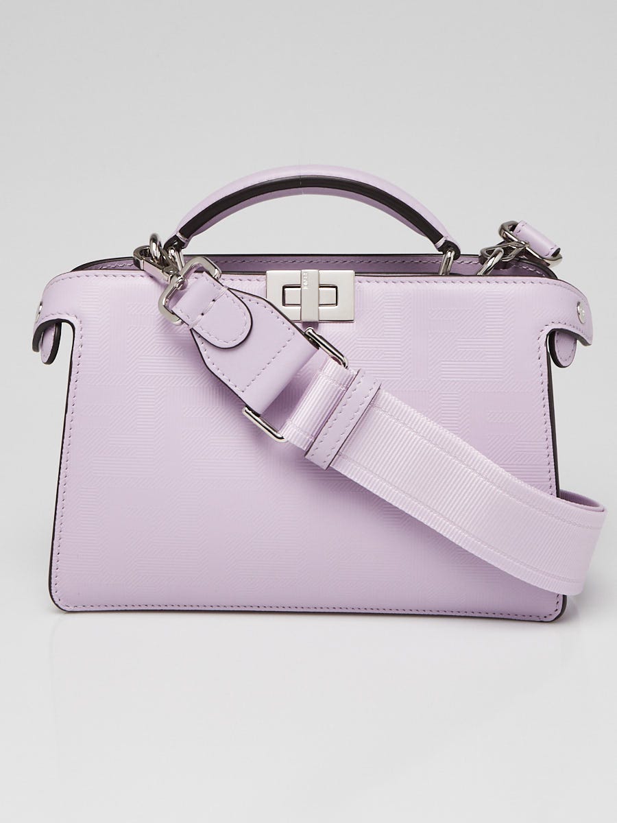 Fendi Dusty Lavendar FF Embossed Leather Small Peekaboo Iseeu