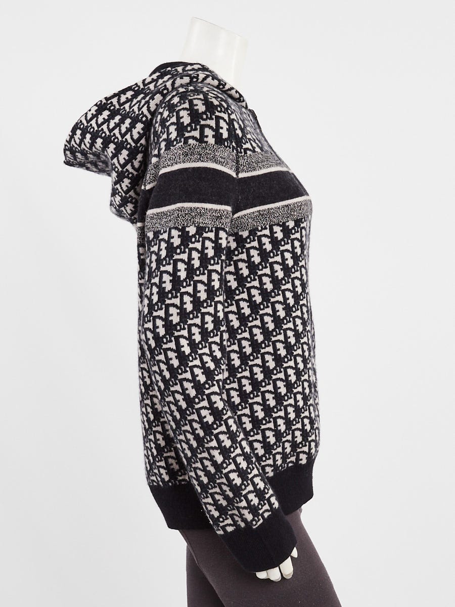 Christian Dior Blue/Black Oblique Technical Cashmere Reversible