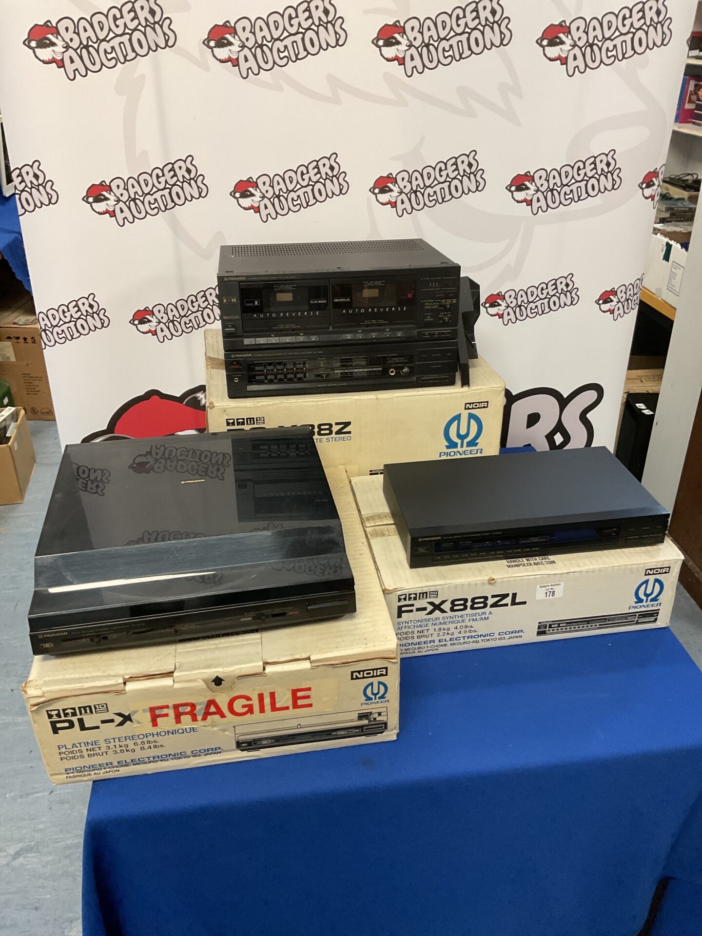 Pioneer dc-x88z cassette stereo with f-x88zl synthesizer & pl-x77z