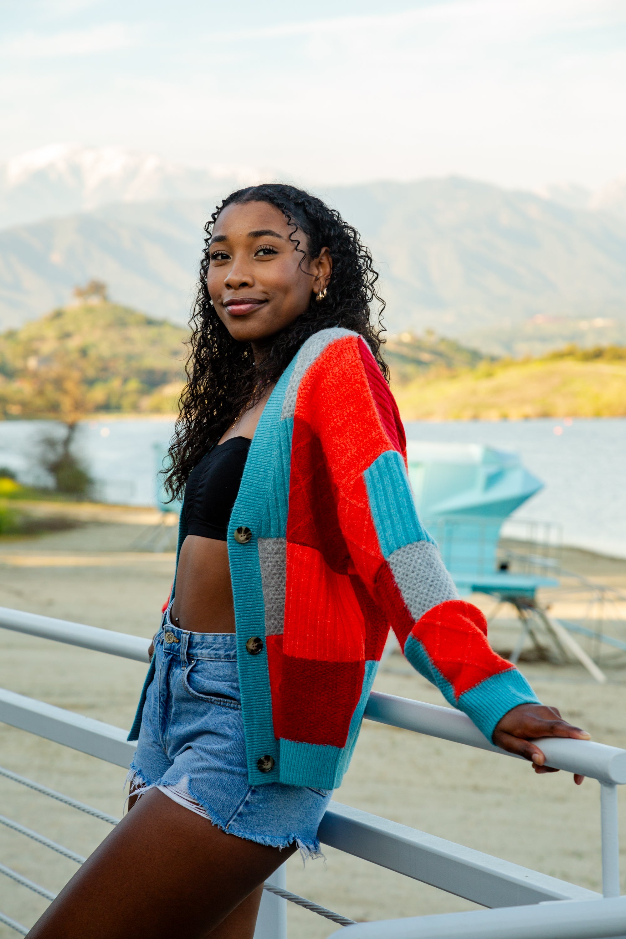 June Patchwork Oversized Cardigan | XXS-6XL Sweater | Patchwork