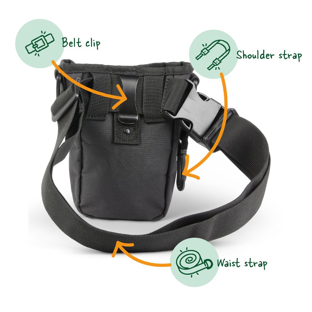 The Treat Bag - Black | Dog Treat & Training Bag | Barking Bags