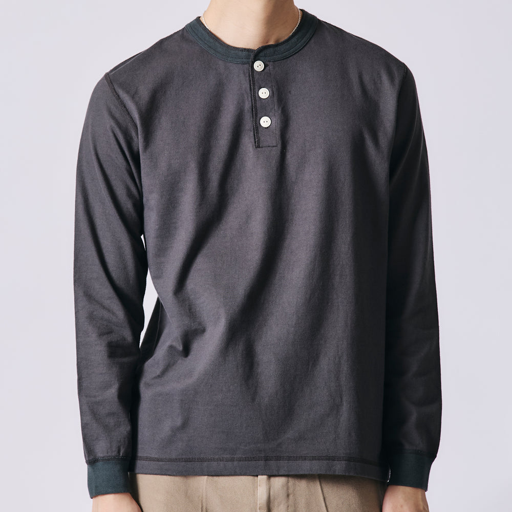 STANDARD” 14/- COZUN ヘビーウェイト ヘンリーネック ロングTシャツ
