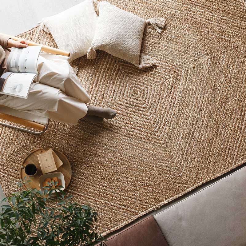 天然素材のジュートラグ シンプル ナチュラル [N uzu（うず） / GR102