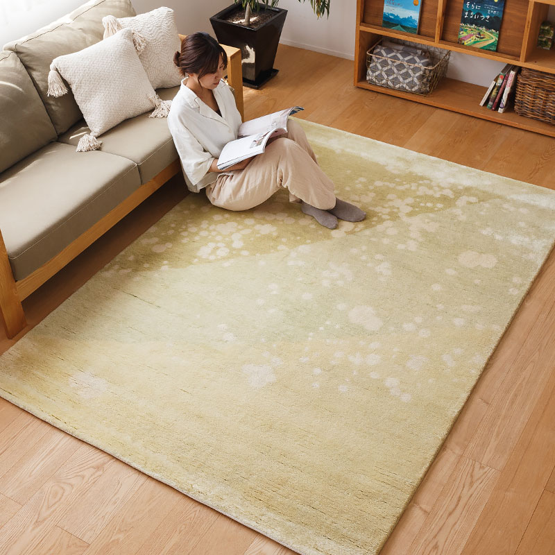 ウールの手織り絨毯 [ ハグみじゅうたん ] ておりPremium / HR4032