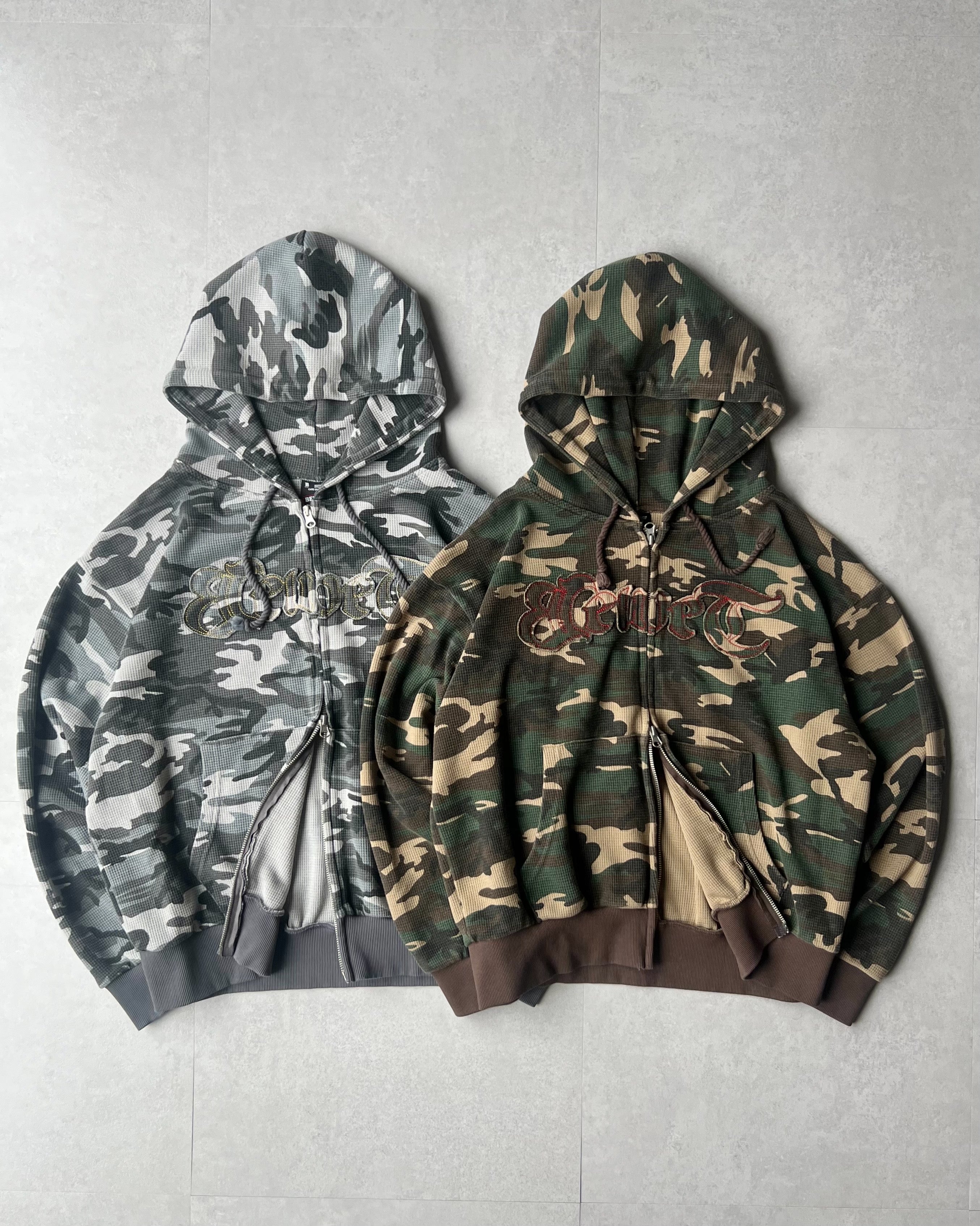 Cropped camo thermal hoodie – BELVET