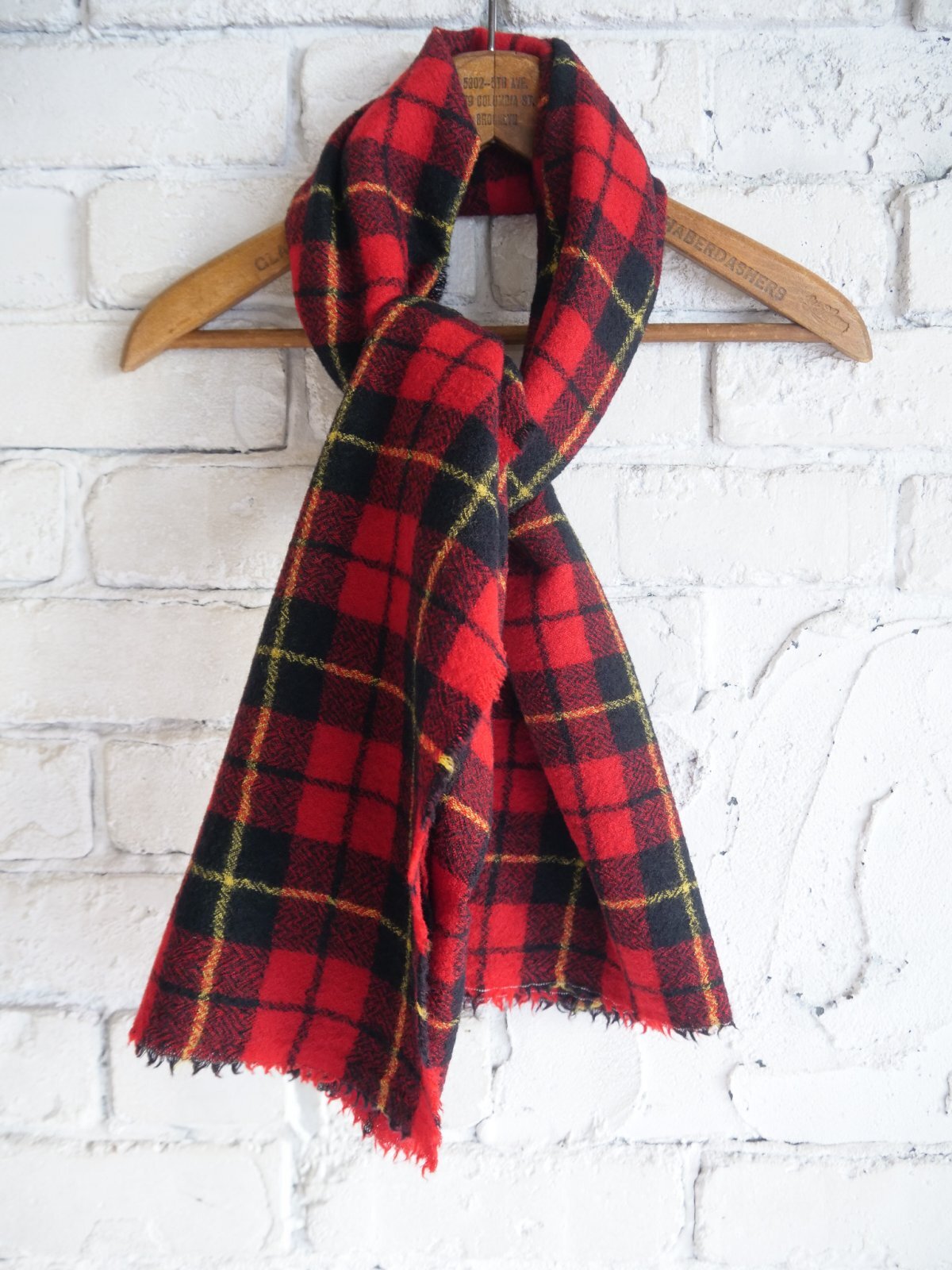 R&D.M.Co- / OLDMAN'S TAILOR WOOL TARTAN CHECK MUFFLER オールド