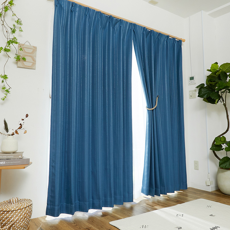 シンプルなストライプ柄がおしゃれな1級遮光カーテン 『サウス