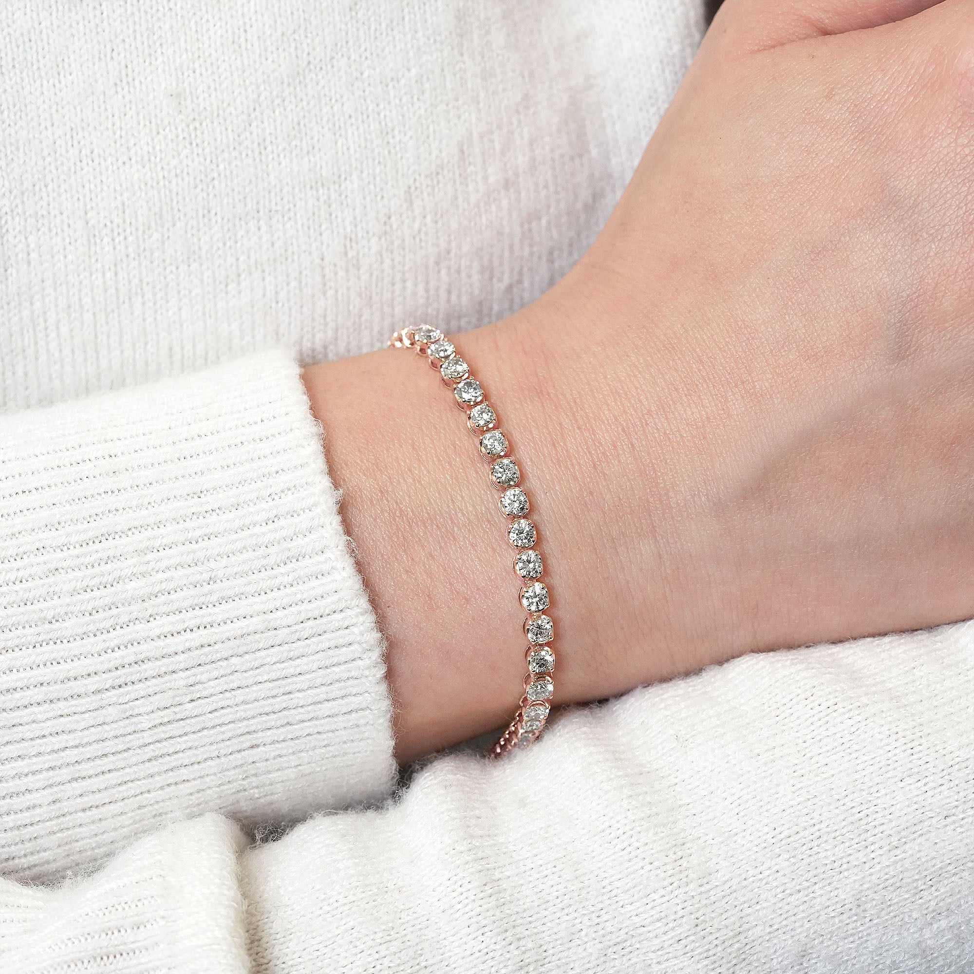 ダイヤモンド テニスブレスレット – K18WG / YG / PG、5.0ct