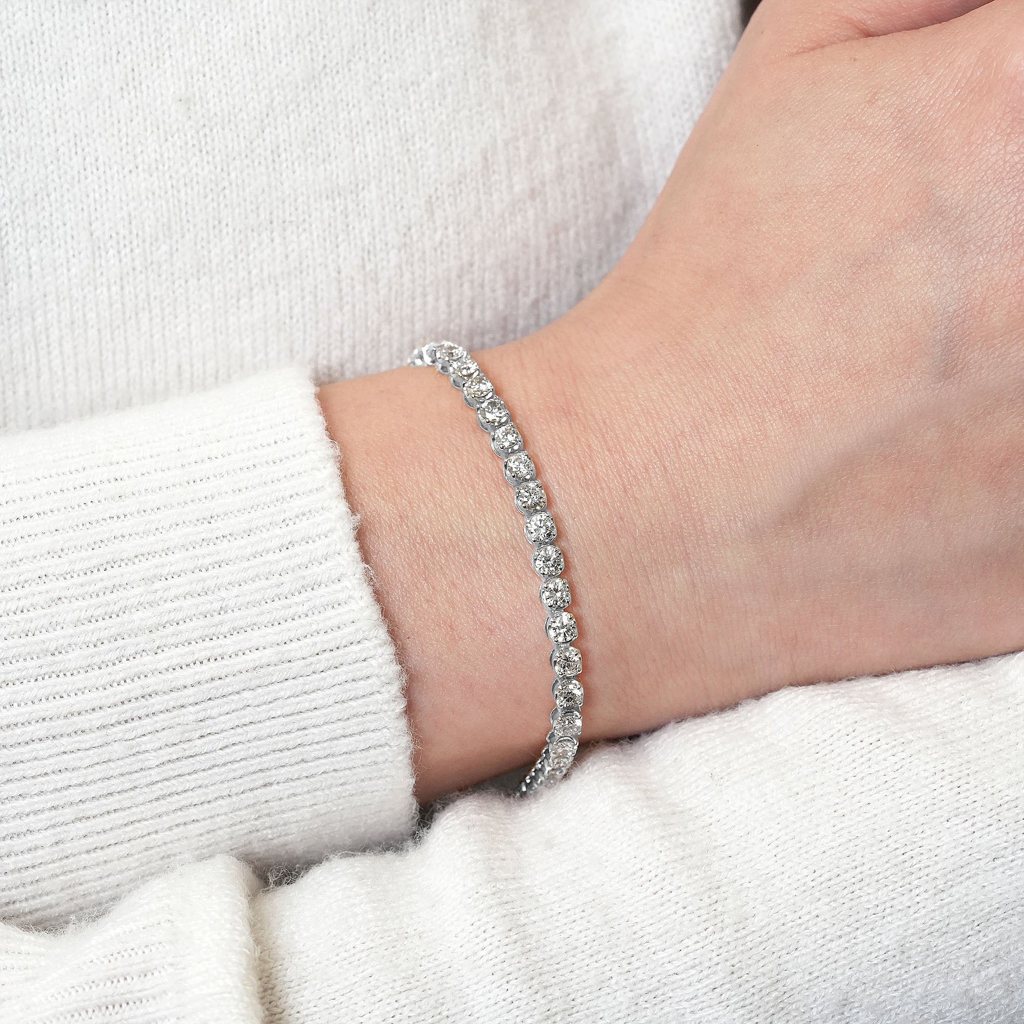 ダイヤモンド テニスブレスレット – K18WG / YG / PG、5.0ct