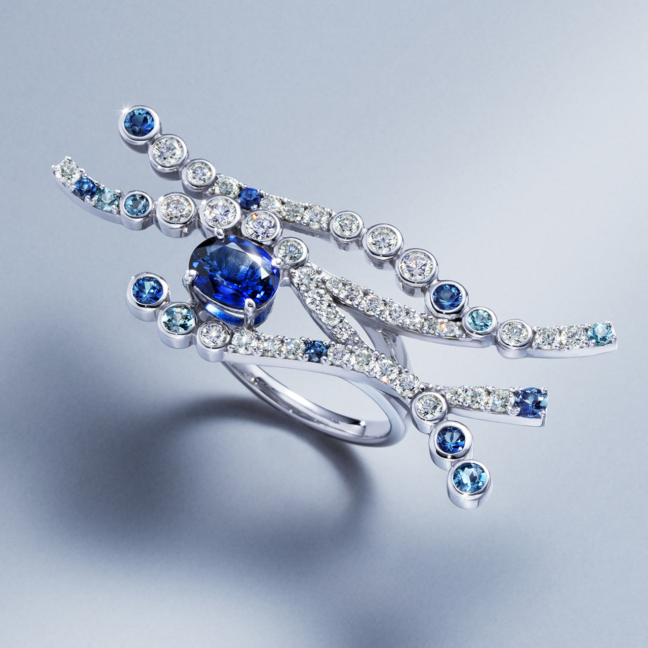 Tales of Her・店舗限定】ブルーサファイア×マルチカラージュエル PT