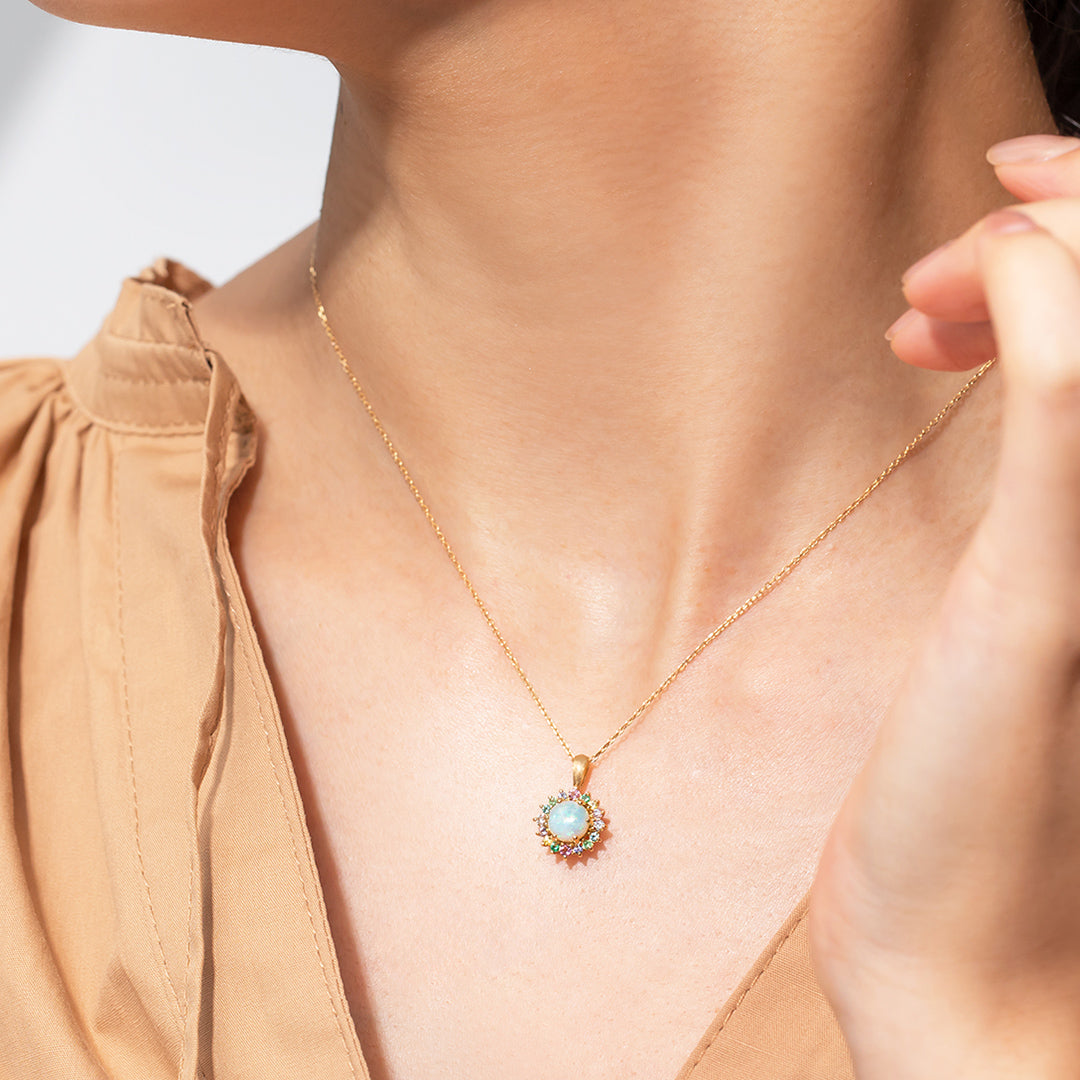 オパール(オーストラリア産)×マルチカラージュエル K10/K18/PT