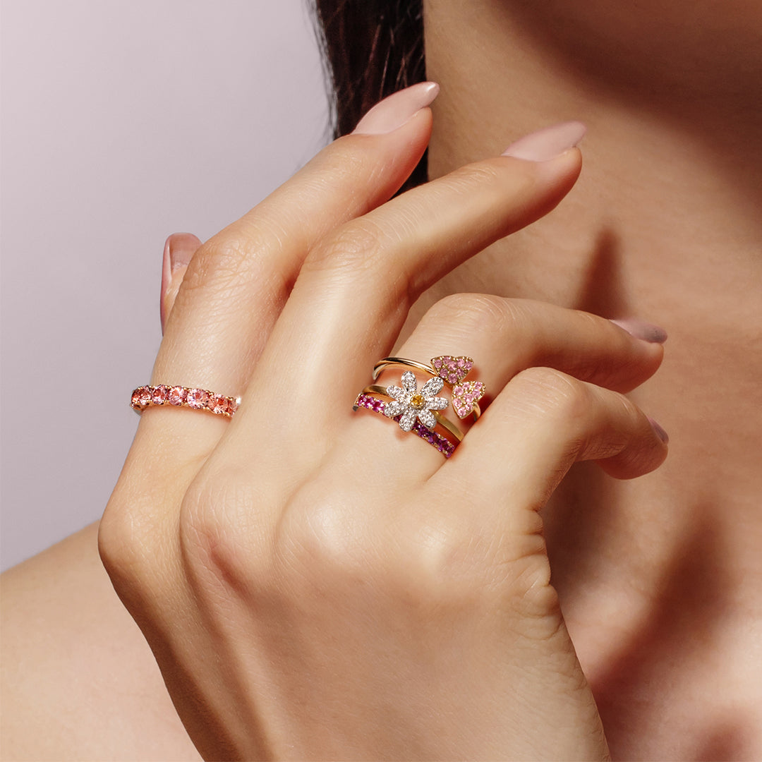 店舗限定】パパラチアサファイア・K18リング・エマL