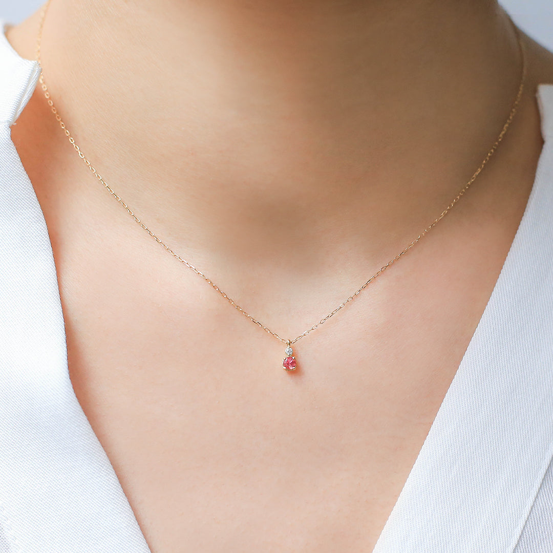 ビズー公式】ルベライト×ダイヤモンド K18/K10/PTネックレス・リゼッテ