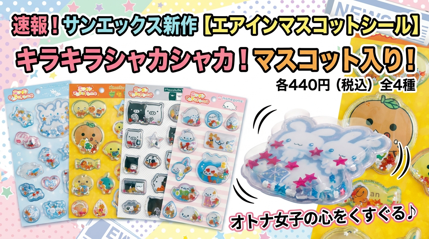 速報】サンエックスから「なつかしかわいい」マスコット付きシール
