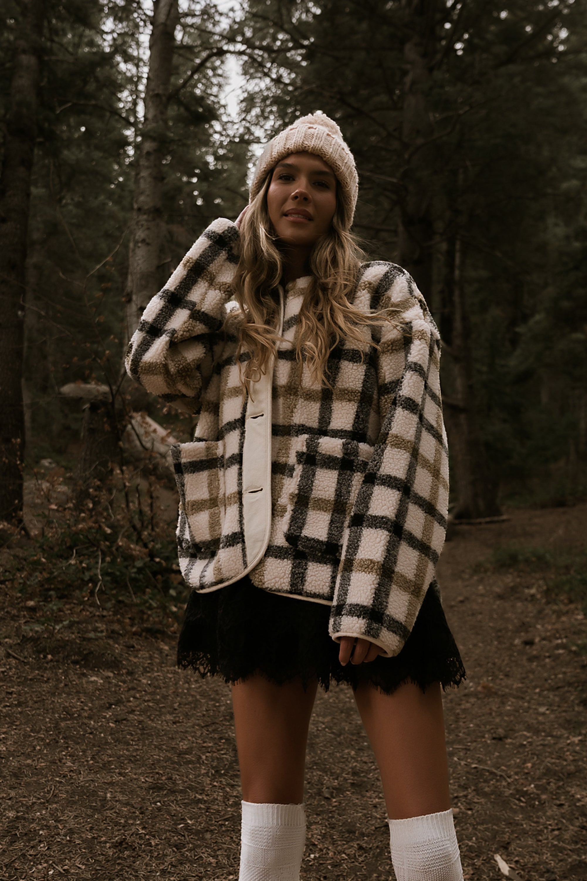 Jasper Gingham Sherpa Jacket - FINAL SALE