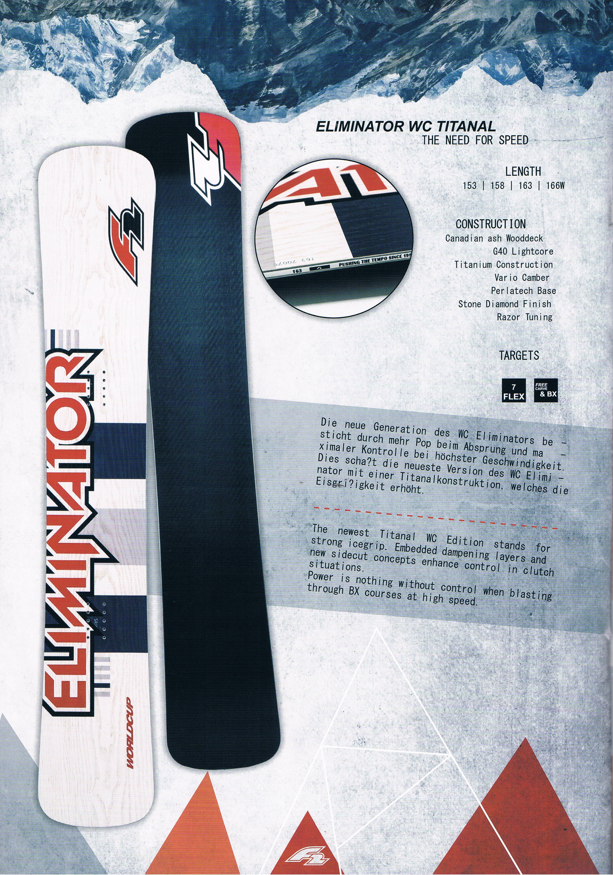 17－18ニューモデルF2(エフツースノーボード) ELIMINATOR WC