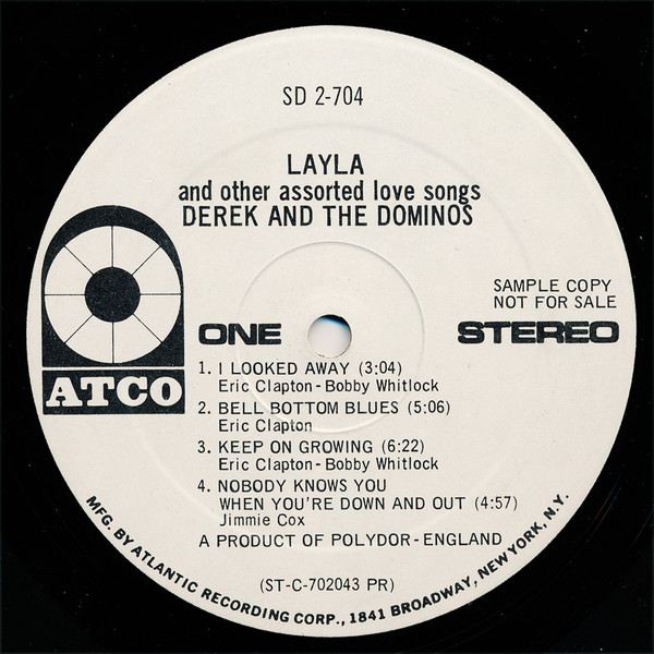 Derek & the Dominos - Layla アナログ編 USオリジナル盤 (1