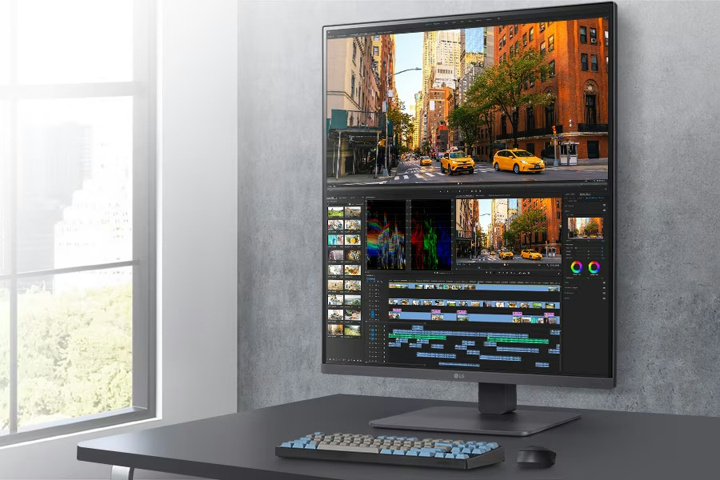 LG、通常のスタンドになったアスペクト比16:18の27.6インチ NanoIPS