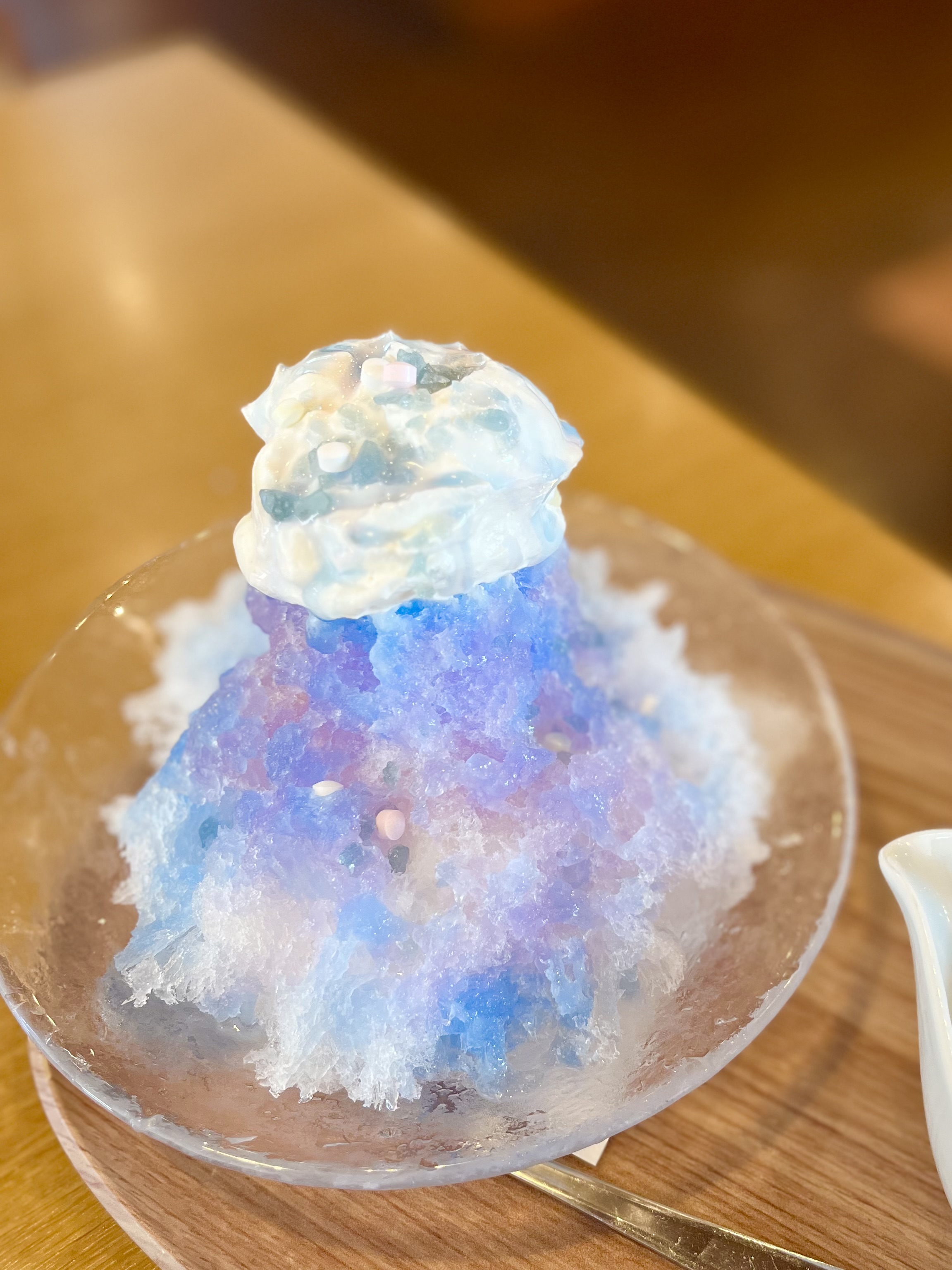 クリームソーダ柄浴衣にかき氷の帯でかき氷を食べに | keitaうさぎの