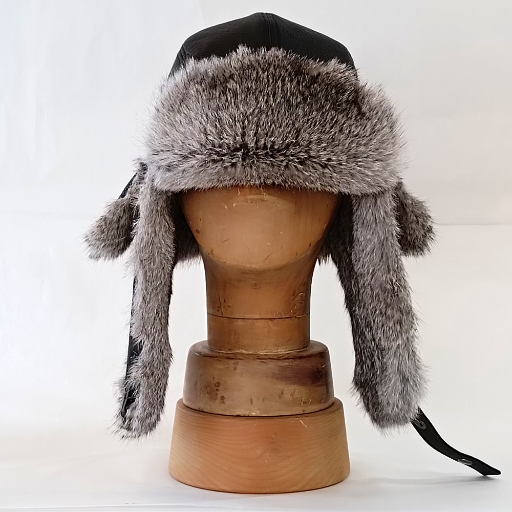 本物 ラビットファー フライトキャップ ビンテージ カーキ COMHATS 米