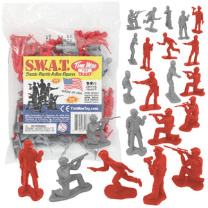 Tim Mee Toy SWAT Plastic Army Men Gray and Red Police Figures USA