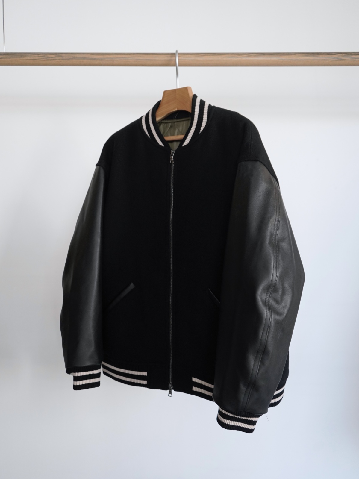 alvana」WOOL MOHAIR COWHIDE LEATHER JACKET