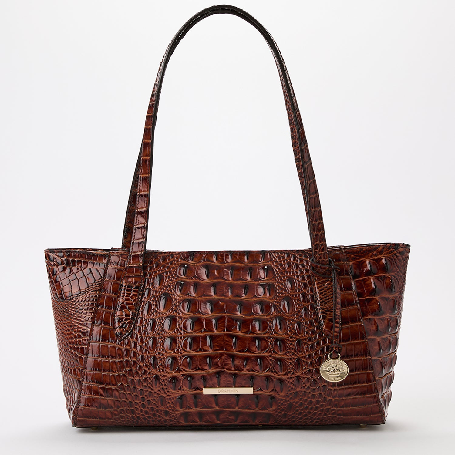 Tonya Small Leather Tote | Pecan Melbourne | BRAHMIN