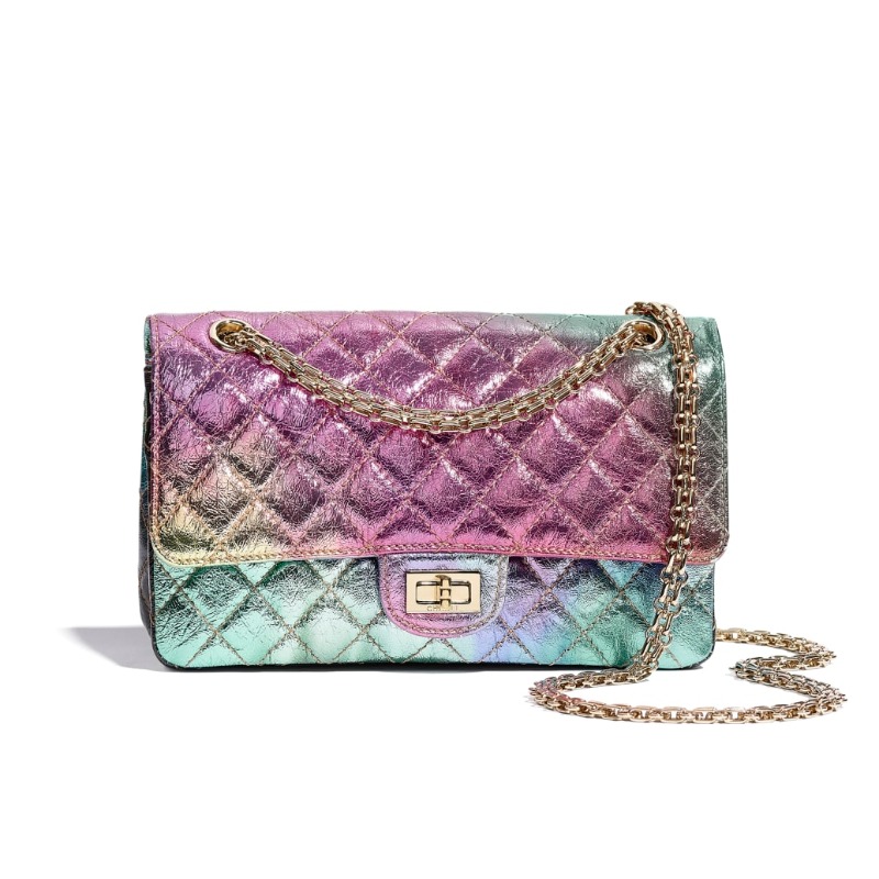 シャネル 2.55 ハンドバッグ メタリック ゴートスキン マルチカラー