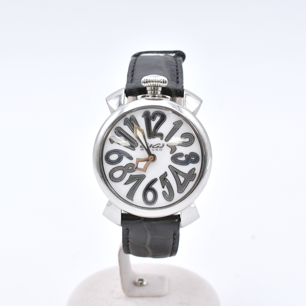 ガガミラノ マヌアーレ40 白文字盤 SS 革/QZ 5020 24945 買取実績