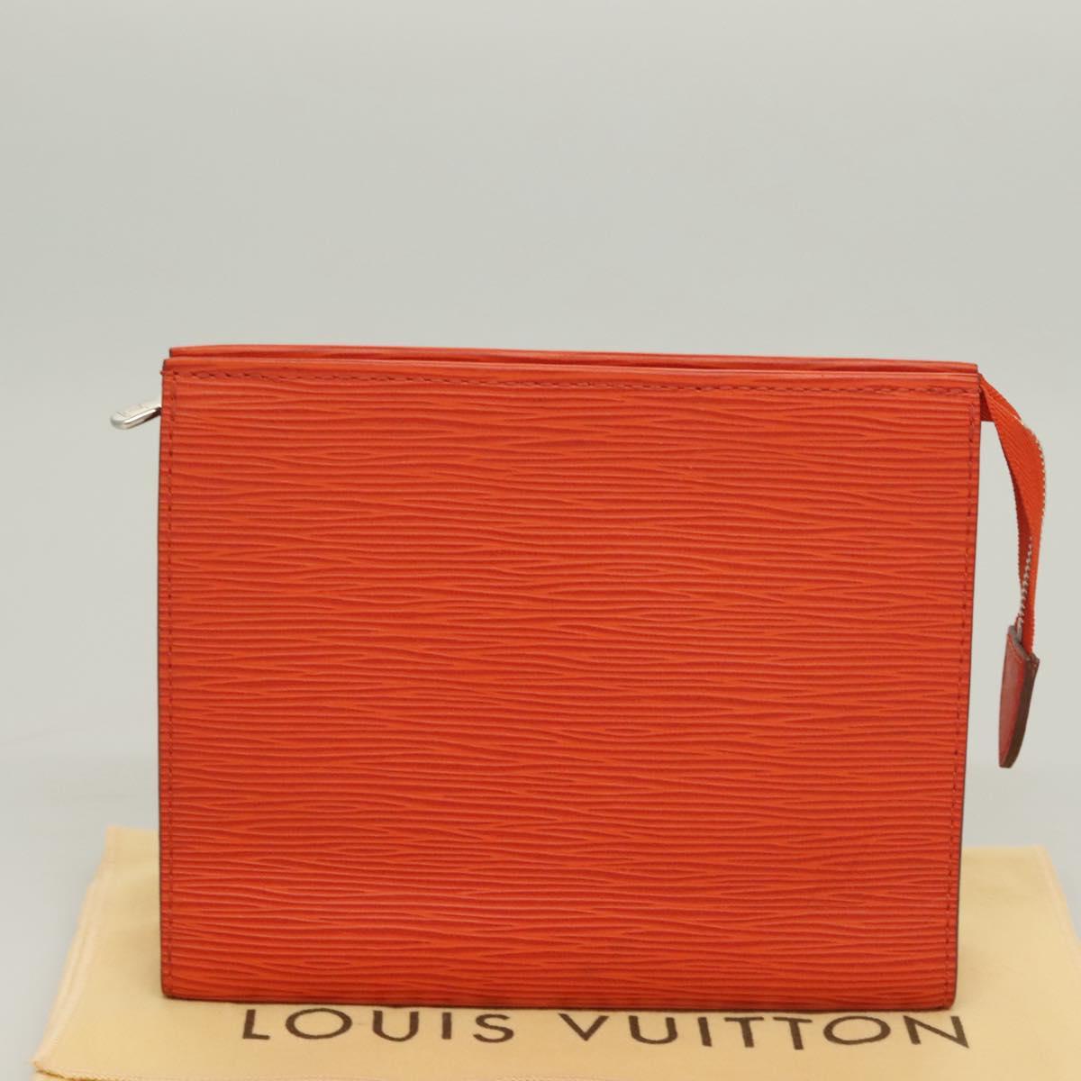 LOUIS VUITTON Epi Posh Toilet Pouch Orange Pimon M41084 LV Auth 129899